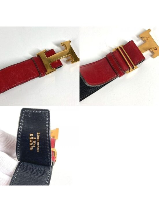 Hermes Belt Leather Red Black main image 7